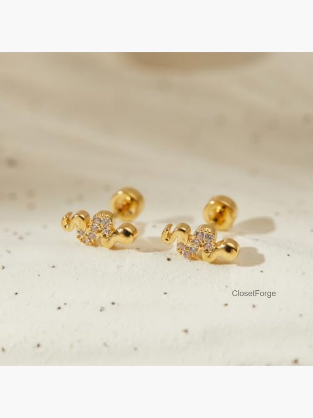 Flat Back Stud Earrings Hypoallergenic Stainless Steel Screw Back View 4
